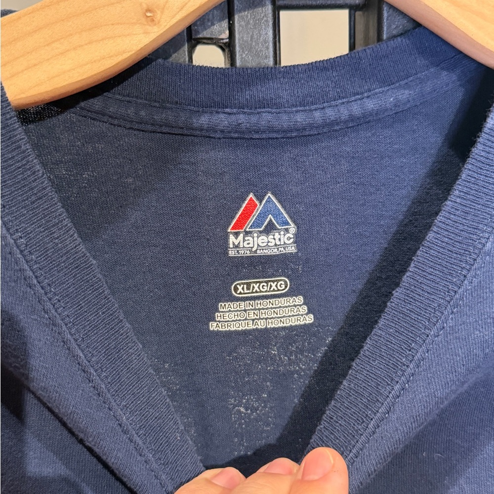 Majestic Navy Tee with White Emblem - Picture 4 of 4